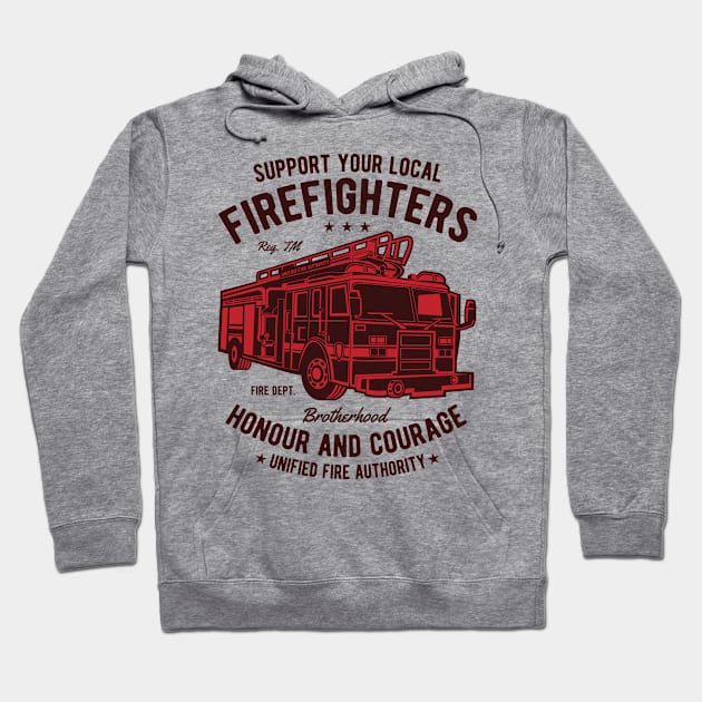 Fire Fighter Truck Hoodie by PaunLiviu